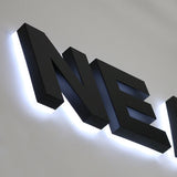 Custom Illuminated 3D Metal Backlit Letters House Boat Name Club Store Lobby Sign