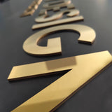 Custom gold fabricated Sign flat cutting stainless steel letters