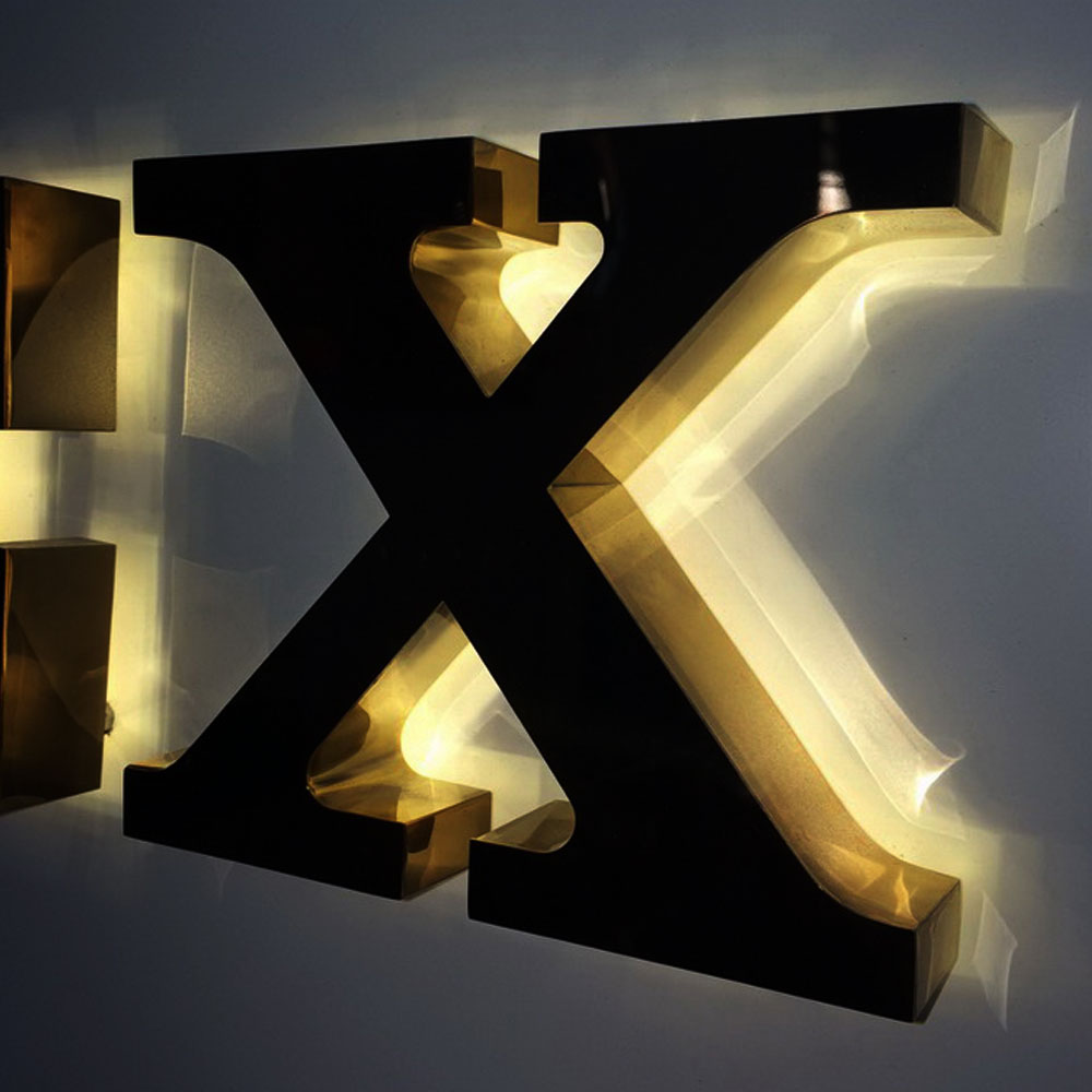 3D Led Sign Backlit Letters Halo Metal Letters for Hotel Lobby Villa ...