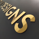 Custom gold fabricated Sign flat cutting stainless steel letters
