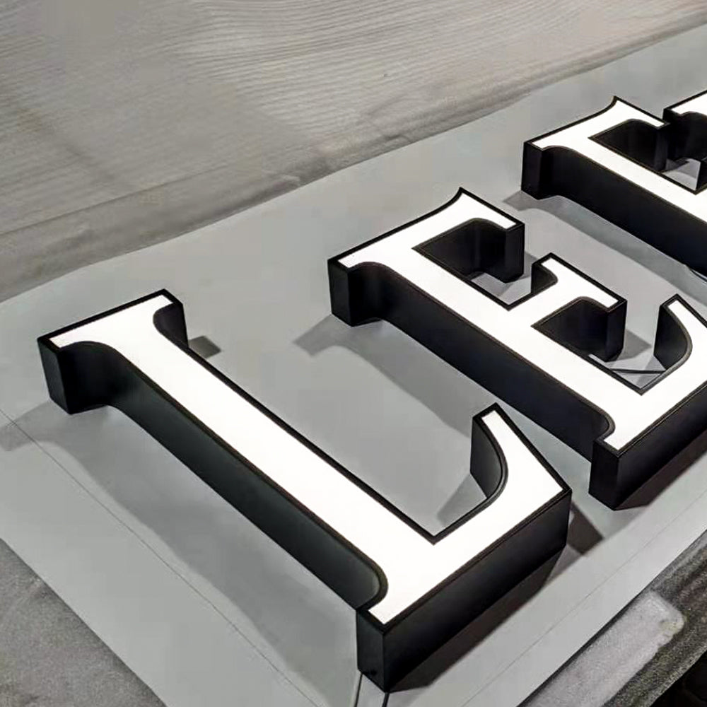 Advertising Lettering Rows Custom Channel Acrylic Letters Business Advertising Logo Sign for Buil ...