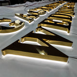 Reverse Light Channel Letters Stainless Steel 3D Letter Sign Building Name Lobby Sign