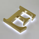 Mirror gold stainless steel halo lit room hotel number signs illuminated signage