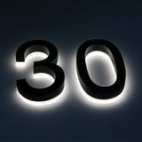 Fabricated Illuminated LED stainless steel acrylic backlit halo house numbers