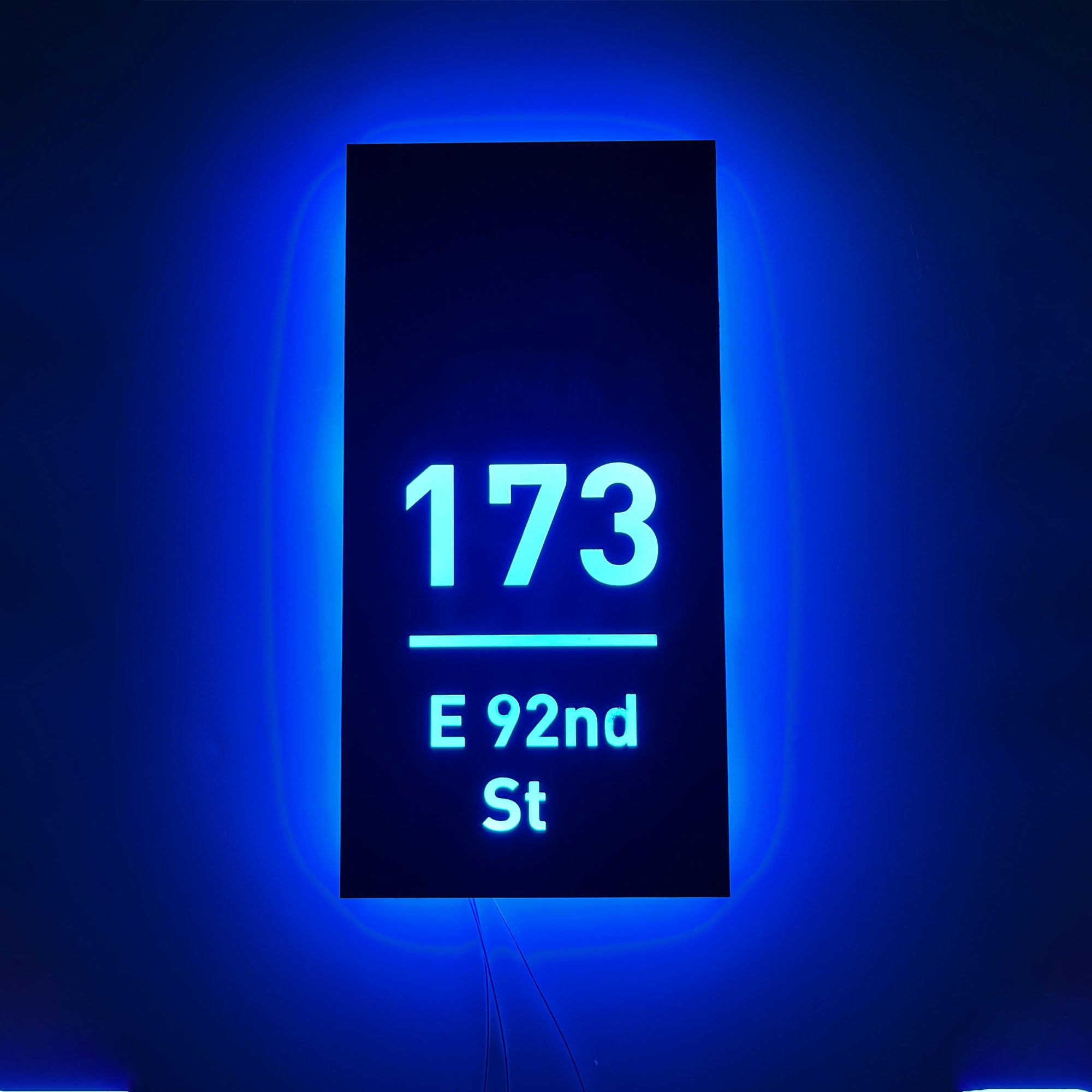 Display Address LED Backlit Door Number Modern Address Sign LED Lights Display Exterio ...